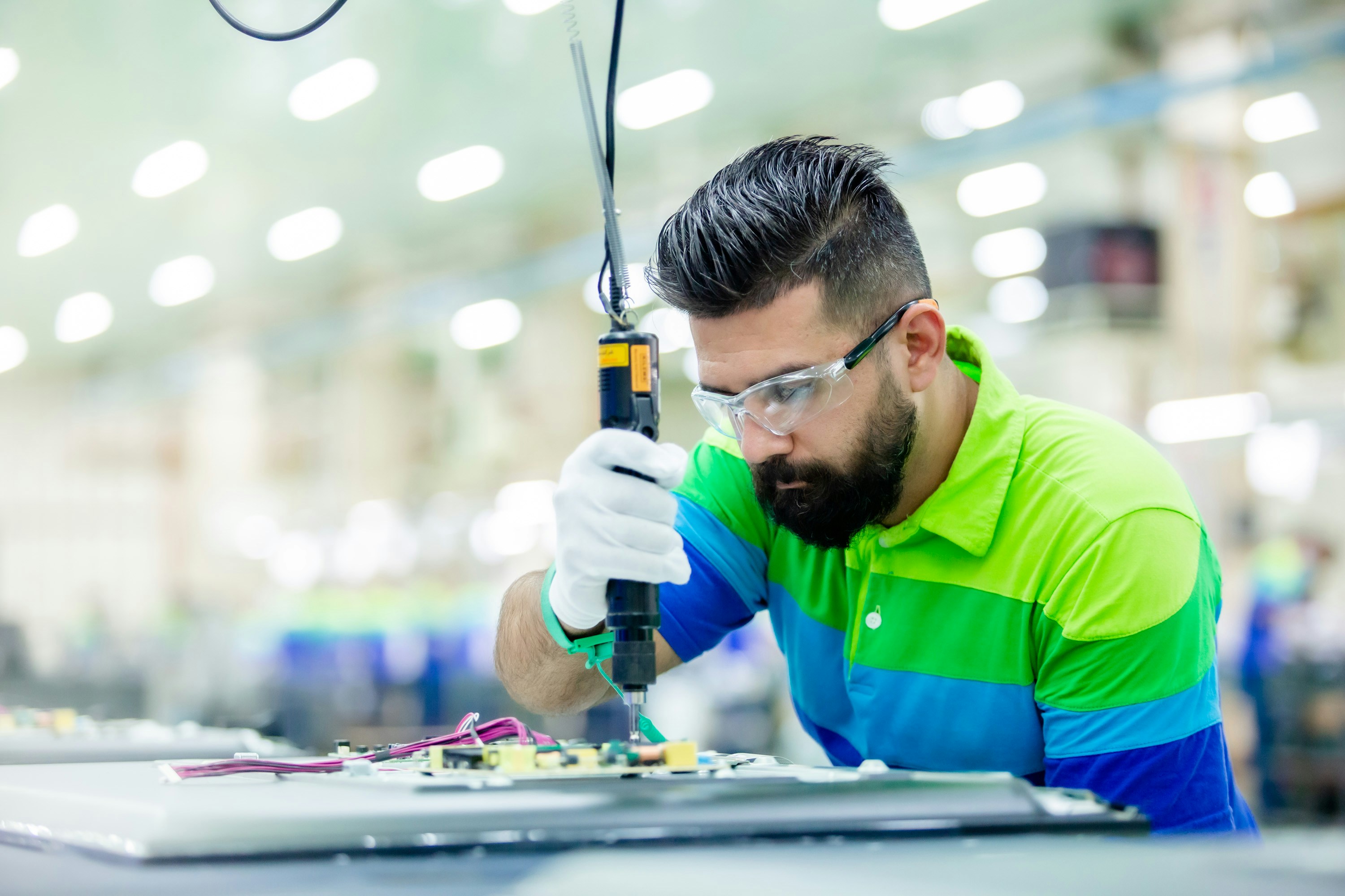Workplace in factory